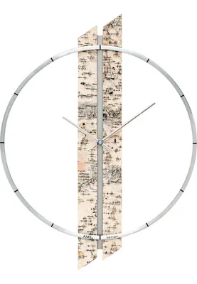 Image de Horloge murale moderne anneau en aluminium 40 x 53 x 5 cm - Modèle AMS : 9604