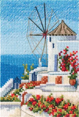 Produktbild von RTO Kreuzstich Set "Mühlen" C282, Zählmuster, 9x13,5 cm