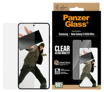 Produktbild von PanzerGlass ® Displayschutz Samsung Galaxy S26 Ultra | Ultra-Wide Fit m. EasyAligner, Samsung, Samsung - Galaxy S26 Ultra, Trockene Anwendung, Kratzresistent, Schockresistent, Transparent, 1 Stück(e)