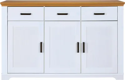 Produktbild von Inter Link Maluno Kommode Massivholz Kiefer Weiß/Oak Colori