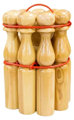 Obrázek produktu pro Sada kuželů a palice ke hře "Kegelspel" – dřevěná sada pro děti i dospělé
