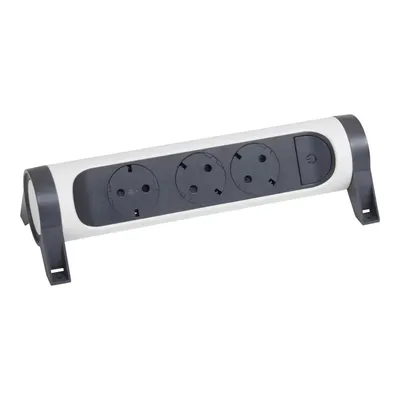 Immagine prodotto di Legrand Multipresa girevole a 3 prese, senza cavo, bianco-nero 694543