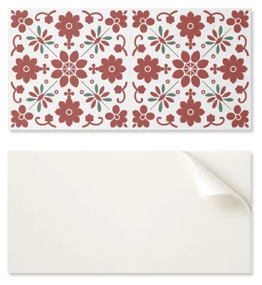 Imagen del producto de Azulejos decorativos autoadhesivos para el salón, con estampado floral y motivos de hojas, de 6 x 30 x 60 cm
