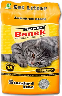 Zdjęcie produktu dla SUPER BENEK żwirek bentonitowy Standard Naturalny 25l