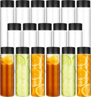 Zdjęcie produktu dla 18 sztuk plastikowych butelek o pojemności 500 ml do napełniania - 16 oz plastikowych butelek do napełniania - Wielorazowe, puste butelki do smoothie, wody, soku, mleka i domowych napojów