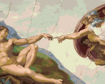 Immagine prodotto di Zuty - Dipingere con i numeri - LA CREAZIONE DI ADAMO (MICHELANGELO), 40x50 cm, senza cornice e senza tela