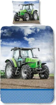 Produktbild von Traumschloss Flanell Kinder Bettwäsche - Strong - Trecker mit Pflug 135 x 200 cm Traktor,Trecker mit Pflug