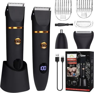 Immagine prodotto di Tagliacapelli multifunzione 3-in-1, con accessori intercambiabili, ideale per la cura della barba e del corpo maschile