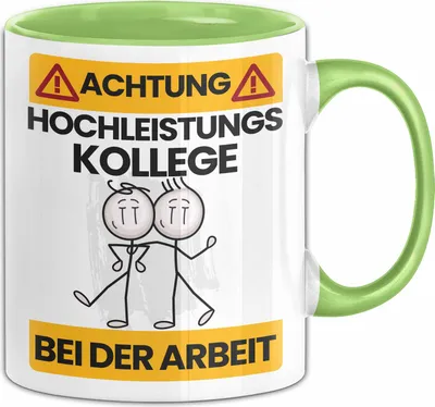 Produktbild von Kollege Tasse Geschenk Lustiger Spruch Geschenkidee für Kollege Achtung Hochleistungs Kollege Bei Der Arbeit (Grün)