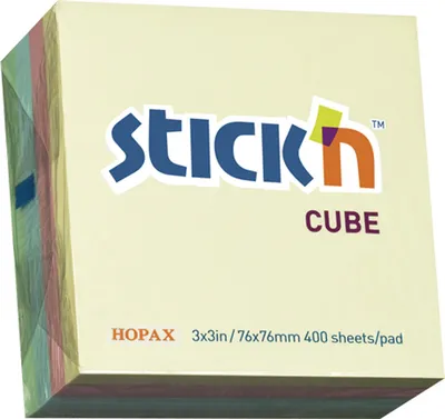 Obrázok produktu pre Lepiace papieriky Hopax - 76 x 76 mm / 400 lístkov / pastelové farby