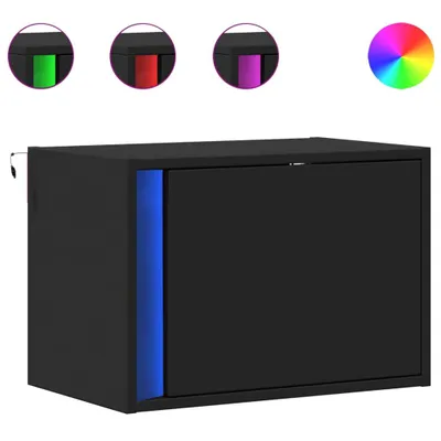 Obrázok produktu pre Nástenné nočné skrinky s LED osvetlením 2 ks čierne
