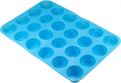 Obrázek produktu pro Sada 24 silikonových mini formiček na dortíky, modré, 5 cm