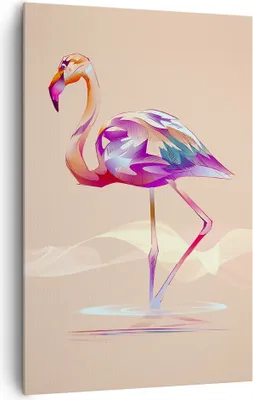 Produktbild von Bild auf Leinwand - Leinwandbild - Einteilig - Flamingo Vogel Wasser - 80x120cm - Wand Bild - Wanddeko - Wandbilder - Leinwanddruck - Wanddekoration - Leinwand bilder - Wandbild - PA80x120-3839