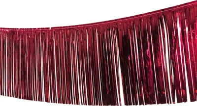 Produktbild von Rote Girlande aus Folie mit einer Gesamtlänge von 10 Metern und 30 cm langen Fransen