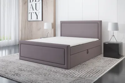 Produktbild von Boxspringbett ROD 180x200 mit 2 Bettkästen, Bonell-Matratze und Topper.Farbe: Beige.