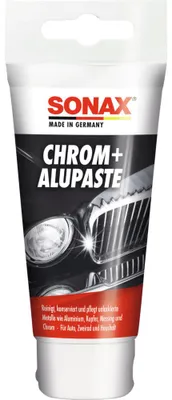 Produktbild von Sonax Chrome & Aluminum paste, Auto, Polierpaste, Stoßfänger, Tube, Gel, Weiß
