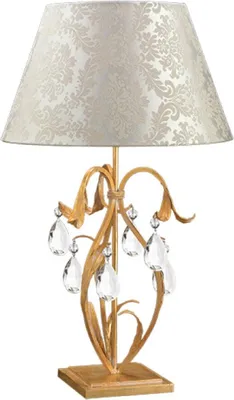 Produktbild von Casa Padrino Luxus Barock Kristall Tischleuchte Gold / Weiß / Silber Ø 40 x H. 67 cm - Prunkvolle Barockstil Schreibtischleuchte mit edlem böhmischen Kristallglas - Luxus Qualität -  Italy