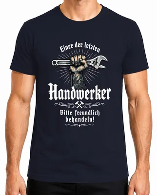 Imagen del producto de Camiseta para hombre "Einer der letzten Handwerker" (Uno de los últimos artesanos), color azul marino, talla M