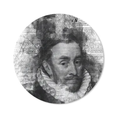 Produktbild von MuchoWow® Mauspad Mousepad Porträt von Wilhelm I. - Adriaen Thomasz - Schwarz und Weiß 30x30 cm - Mousepads - Maus Mat - Pad - Mausunterlage - Tischunterlage - Schreibtischmatten
