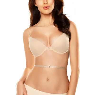 Obrázok produktu pre Vivisence Dámska push-up podprsenka bez ramienok s predným zapínaním Cup 1040, béžová, 80D
