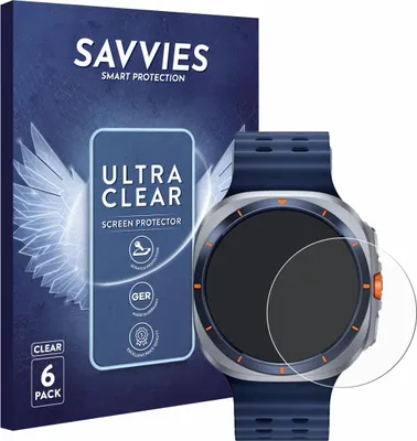 Produktbild von 6x Für Samsung Galaxy Watch Ultra 2025 (47 mm) Schutzfolie Savvies Displayschutz Display Schutz Folie Klar Transparent