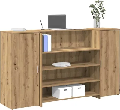 Produktbild von "2026 Promotion" Empfangstheke Artisan-Eiche 180x50x103,5 cm Holzwerkstoff - Schreibtische CC17873