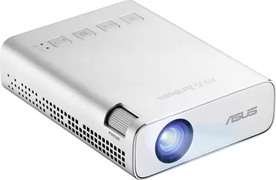 Produktbild von ASUS ZenBeam E1R Videoprojektor, DLP-LED, 30.000 Stunden Lebensdauer, WVGA 854 × 480, bis zu FHD 1920 × 1080, 200 Lumen, Kontrastverhältnis 500:1, WLAN-Dongle im Lieferumfang enthalten, Silber