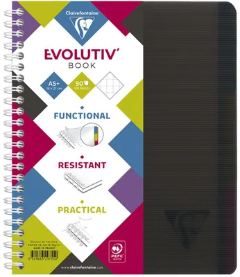 Produktbild von Clairefontaine Evolutiv Book A5+ Kar Rd 90Bl int sort