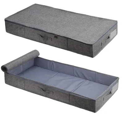 Aufbewahrungsboxen unter dem Bett, 85x40x12 cm, grau, faltbar, 2 Stück