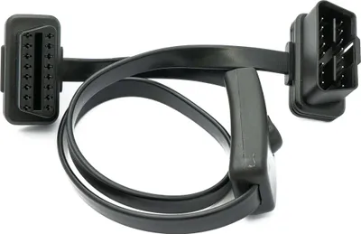 Produktbild von OBD Kabel 50 cm OBD 2 16pin J1962M Stecker zu J1962F Buchse flach Schalter Auto