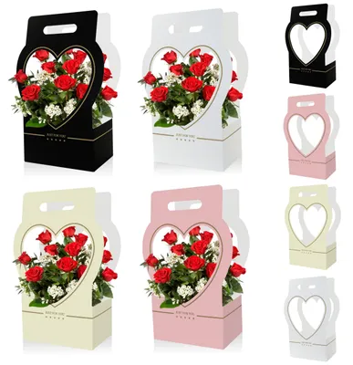 Produktbild von Set mit 4 Geschenkbeuteln in Herzform