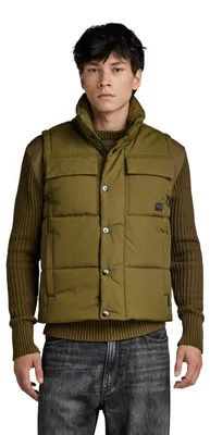 Immagine prodotto di G-Star RAW, gilet imbottito da uomo, collezione Foundation, colore verde (oliva scuro D22887-D419-C744), taglia L