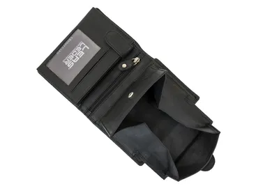 Produktbild von LEAS Damengeldbörse und Herren Geldbeutel mit Außenriegel und XXL Kleingeldfach im Wiener Stil mit 3 Scheinfächern im Hochformat Echt-Leder, schwarz - Special-Edition