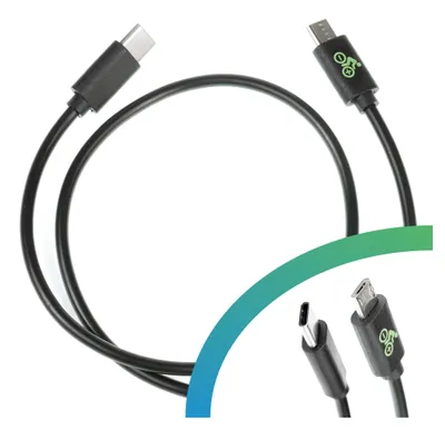Produktbild von E-Bike USB Ladekabel Micro B - USB C - 450mm