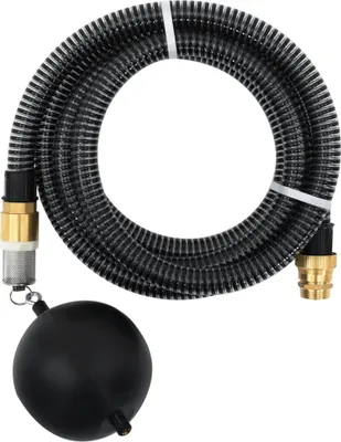 Produktbild von Saugschlauch mit Messing-Anschlüssen Schwarz 1,1" 3 m PVC