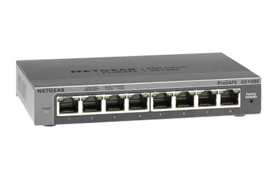 Produktbild von NETGEAR GS108E Managed Gigabit Ethernet (10/100/1000) Schwarz