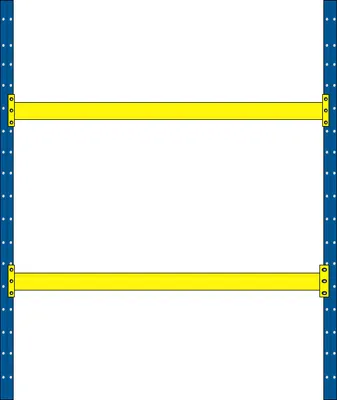 Produktbild von Palettenregal mit 2 Paar Tragbalken, Stecksystem, HxBxT 3500 x 2785 x 1100 mm, kunststoffbeschichtet, Fachlast 2600 kg/Tragbalkenpaar