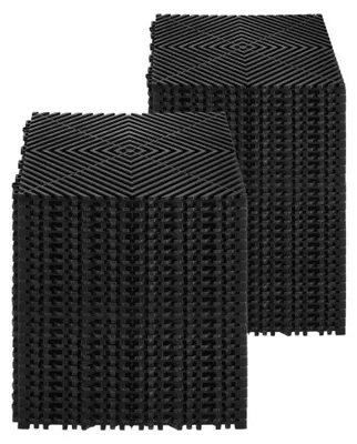 Obrázok produktu pre Odtoková podložka pod sprchu - 12,2 x 12,2 cm, čierna - hrúbka 15 mm - plast - protišmyková