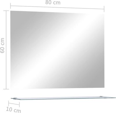 vidaXL Wandspiegel mit Regal 80×60 cm Hartglas