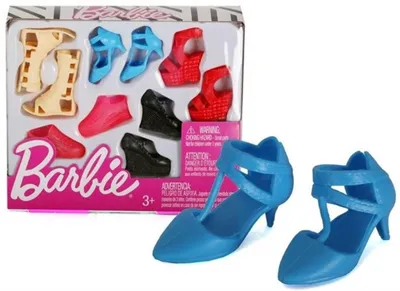 Immagine prodotto di Mattel FCR93 Set di scarpe Barbie assortite, 5 pezzi, beige/blu/rosso/nero/rosa, accessori per bambole