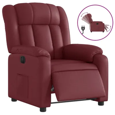 Immagine prodotto di Poltrona Reclinabile Elettrica Rosso Vino in Pelle finta