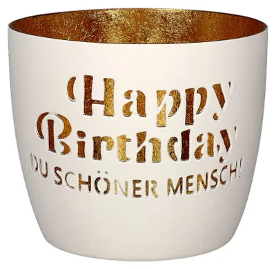 Produktbild von Gift Company Windlicht Madras Happy Birthday Du schöner Mensch