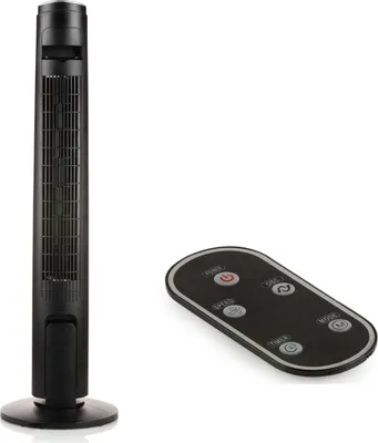 Produktbild von Domo DO8127, Haushaltsturmventilator, Schwarz, Silber, Flur, 15°, 12 h, LED