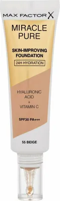 Produktbild von Max Factor Miracle Pure Skin-Improving Foundation langanhaltendes Make-up mit Hydratationswirkung 55 Beige 30 ml