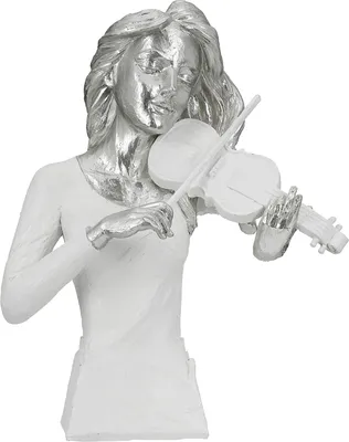 Immagine prodotto di Gilde Figur, Musiker, "Musician", Fraumotiv, Geige, Kunstharz, weiß, VE 1, L. 10.5 cm, B. 23 cm, H. 30 cm 52910 4063387529102