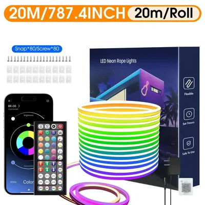 Produktbild von LED-Neonlicht - Flexible LED-Lichtleiste - 20 m - RGB - Wasserdicht nach IP65 - App- und Fernbedienung - SMD5050 - 24 V