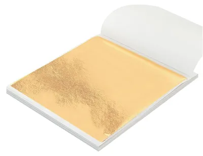 Produktbild von Dekoratives Blattgold - 10 Blatt Echtgoldblättchen zum Backen und Dekorieren von Torten, Kuchen und Pralinen