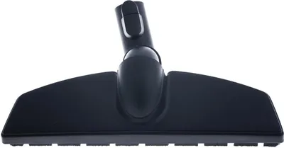 A close-up studio shot of a black vacuum cleaner attachment on a white background.