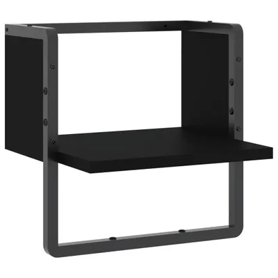 Obrázok produktu pre Nástenná polica s tyčou čierna 30x25x30 cm