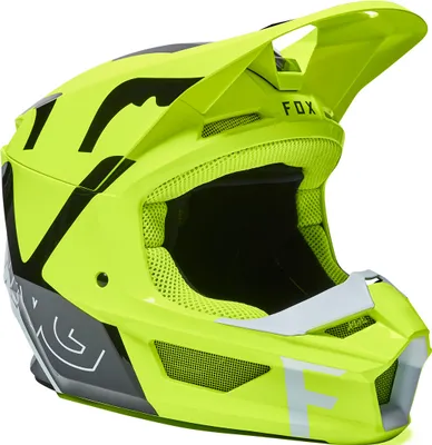 Image de Casque de motocross Fox V1 Skew Couleur : jaune fluo, taille : XXL (63/64)